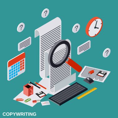 Copywriting düzenleme, gazetecilik, yayın vektör kavramı,