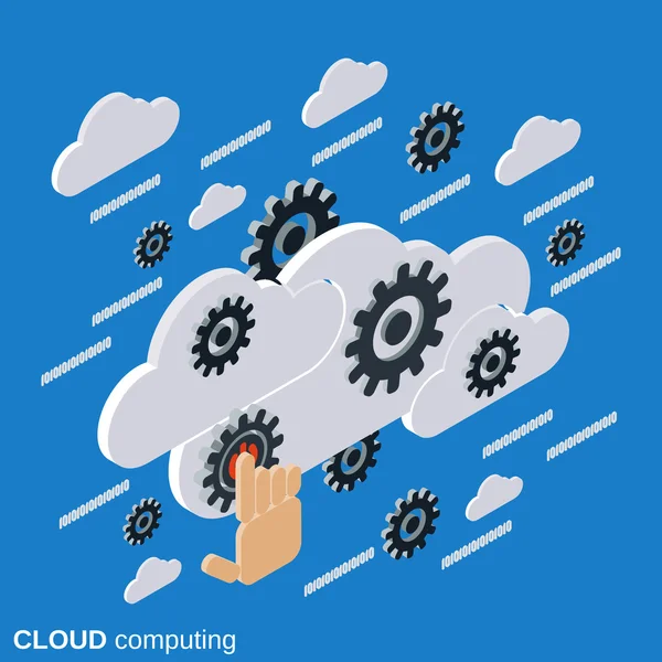 Cloud computing, adatok feldolgozása vektor-koncepció — Stock Vector