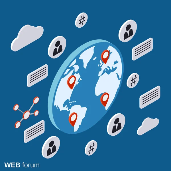 Webforum, online chat, discussie vector concept — Stockvector