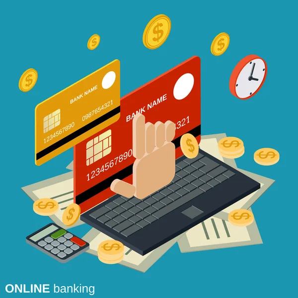 Online banking, money transfer, financial transaction vector concept — Stock Vector