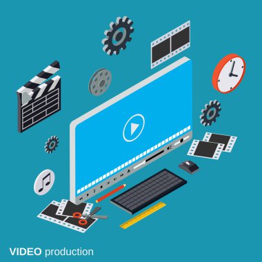 Video prodüksiyon vektör kavramı