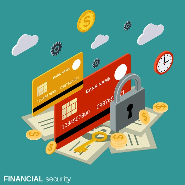 Financiële zekerheid, geld bescherming vector concept — Stockvector