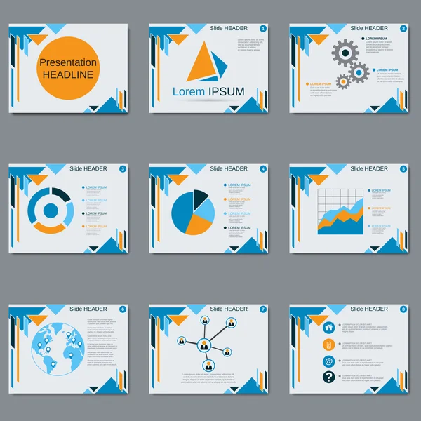 Presentación profesional de negocios, presentación de diapositivas plantilla de diseño de vectores — Vector de stock