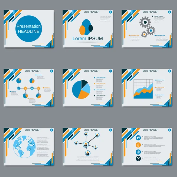 Professional business presentation, slide show vector design template — Stock Vector