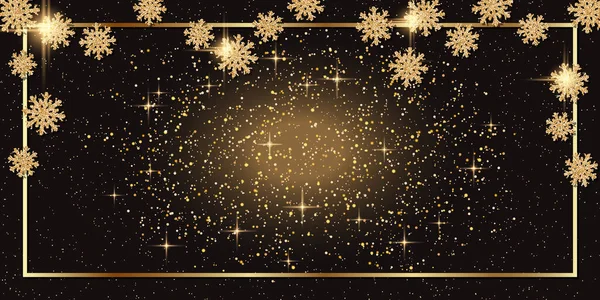 Vánoční Novoroční Vektorové Pozadí Hvězdami Třpytivý Efekt Sněhové Vločky — Stockový vektor