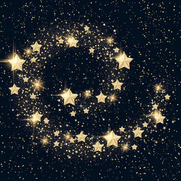 Navidad Año Nuevo Vector Fondo Con Estrellas Efecto Brillo Copos — Archivo Imágenes Vectoriales