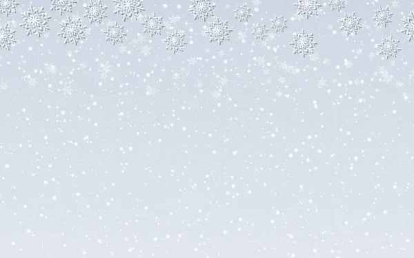 Navidad Año Nuevo Vector Fondo Con Estrellas Copos Nieve — Vector de stock