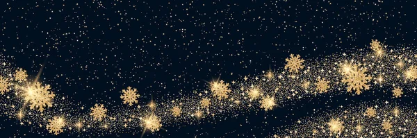 Navidad Año Nuevo Vector Fondo Con Estrellas Doradas Efectos Luz — Vector de stock