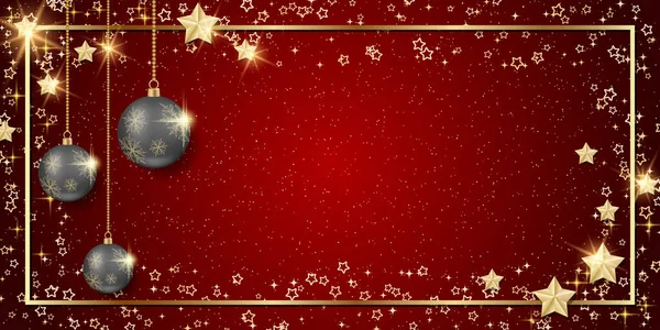 Weihnachten Und Neujahr Vektor Hintergrund Mit Goldenen Sternen Und Schneeflocken — Stockvektor
