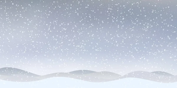 Noël Nouvel Fond Vectoriel Paysage Enneigé Avec Ciel Nuageux Fortes — Image vectorielle