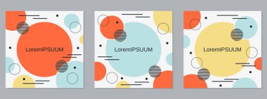 Kare geometrik biçim ilanı, afiş, kitapçık, broşür kapak vektör şablonları koleksiyonu