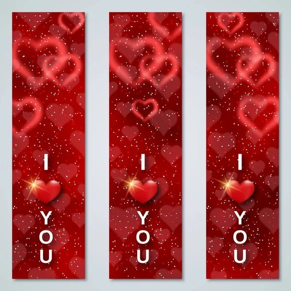 Valentine Day Luxury Vector Banners Templates Collection — Stock Vector