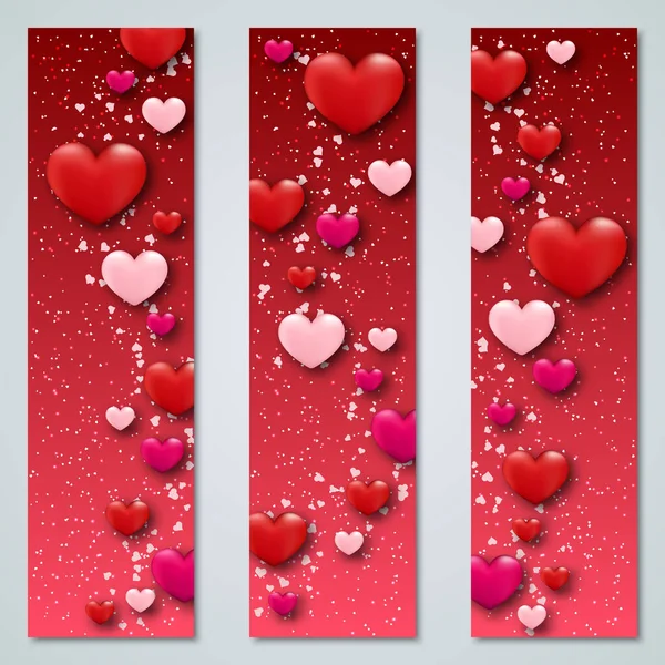 Valentine Day Luxury Vector Banners Templates Collection — Stock Vector