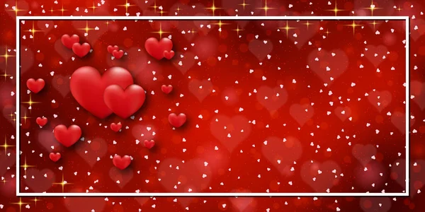 Saint Valentin Fond Vectoriel Flou Rouge Avec Des Effets Coeur — Image vectorielle