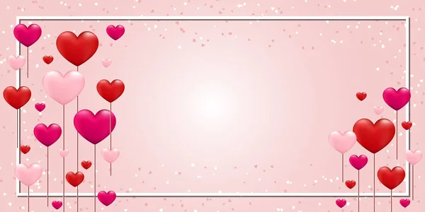 Valentine Day Pink Vector Background Hearts — Stock Vector