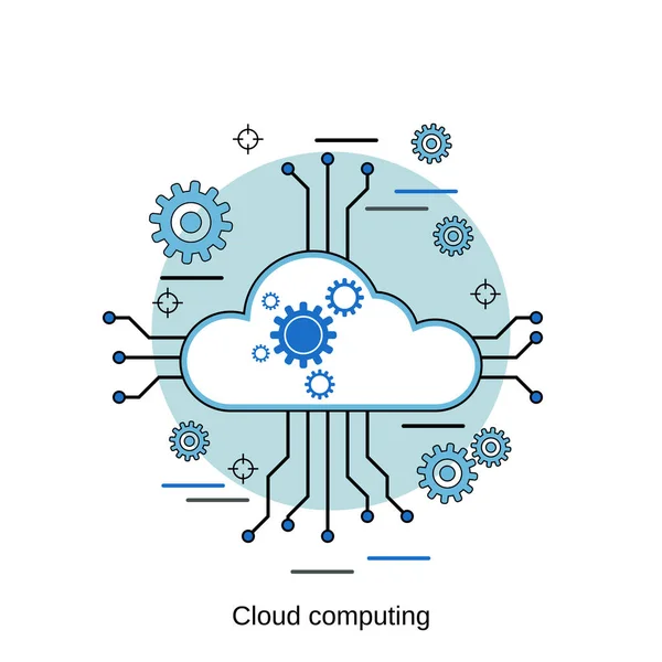 Cloud Computing Network Data Processing Flat Isometric Vector Concept ...