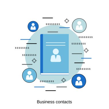 düz tasarım web pankartı insanların simgeleri, iş bağlantıları