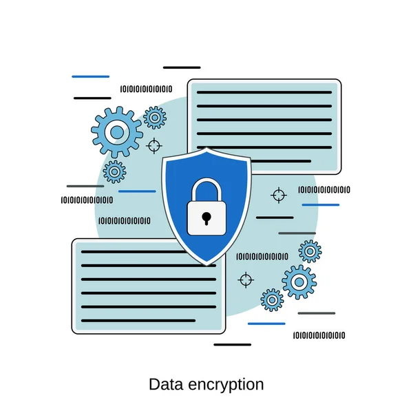 Concepto Protección Datos Cifrado Datos — Archivo Imágenes Vectoriales