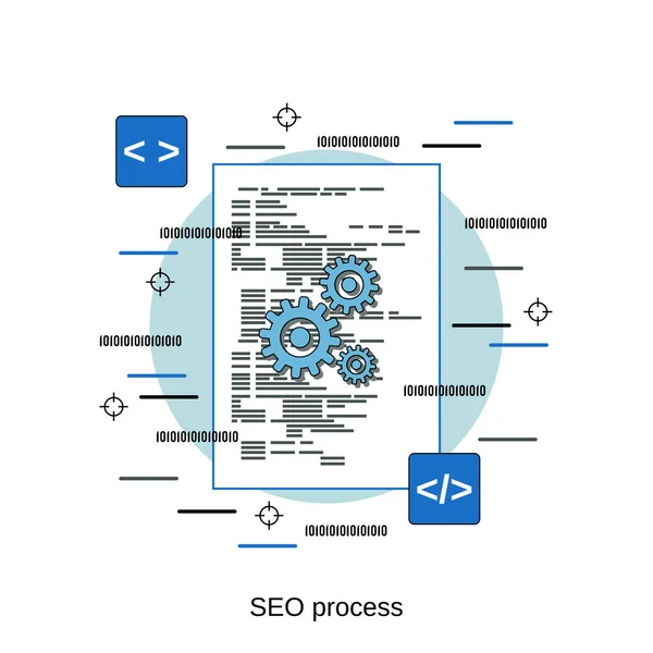 Ícone Moderno Seo Sinal Processo Seo —  Vetores de Stock