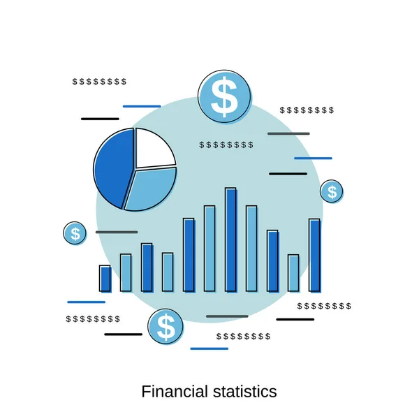 Auditoría Financiera Estadísticas Empresariales Análisis Diseño Plano Estilo Vector Concepto — Archivo Imágenes Vectoriales