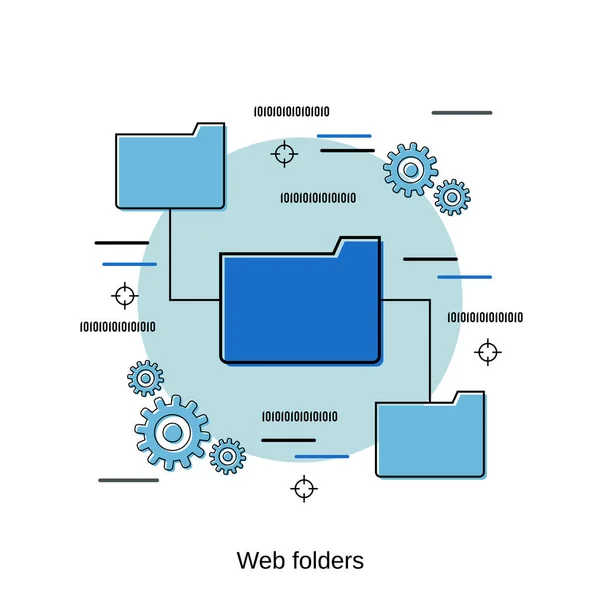 Carpetas Web Redes Diseño Ilustración Vectorial — Vector de stock