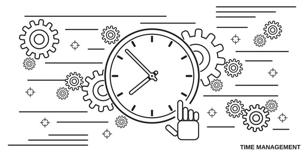 Time Management Analytics Platte Ontwerp Stijl Vector Concept Illustratie — Stockvector