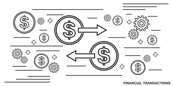 Financiële Transacties Analytics Platte Ontwerp Stijl Vector Concept Illustratie — Stockvector