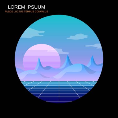 Mavi yabancı gezegen fütüristik vektör çizimi