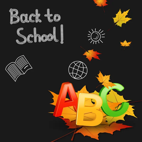 Back School Education Autumn Style Vector Background — Stock Vector