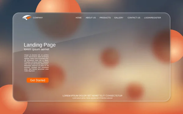 Website Landing Page Vector Template Abstract Kleurrijke Geometrische Achtergrond Voor — Stockvector