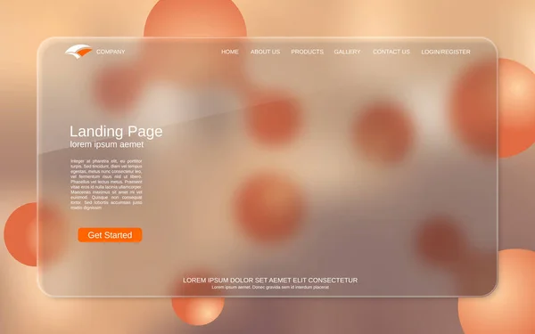 Website Landing Page Vector Template Abstract Kleurrijke Geometrische Achtergrond Voor — Stockvector