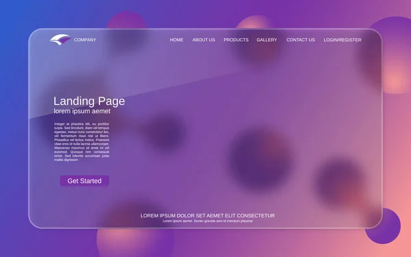 Website Landing Page Vector Template Abstract Kleurrijke Geometrische Achtergrond Voor — Stockvector