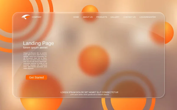 Website Landing Page Vector Template Abstract Kleurrijke Geometrische Achtergrond Voor — Stockvector