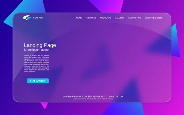 Website Landing Page Vektorvorlage Abstrakter Farbenfroher Geometrischer Hintergrund Für Webseite — Stockvektor
