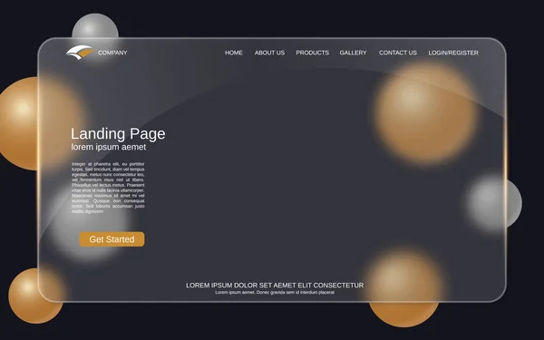 Website Landing Page Vektorvorlage Abstrakter Farbenfroher Geometrischer Hintergrund Für Webseite — Stockvektor