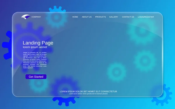 Website Landing Page Vektorvorlage Abstrakter Technologischer Hintergrund Für Webseite Und — Stockvektor