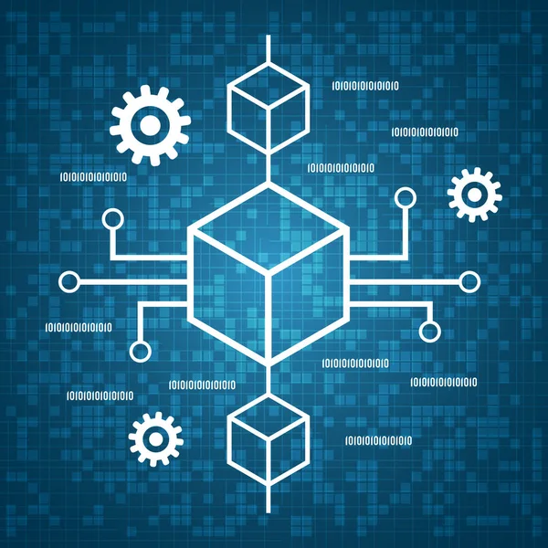 Red Informática Ilustración Concepto Vector Línea Delgada — Archivo Imágenes Vectoriales