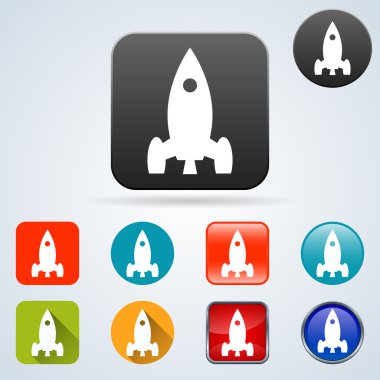 Çizgi film roket simgeler