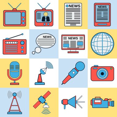 Haber düz vektör simgeler