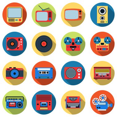 Retro elektronik simgeler