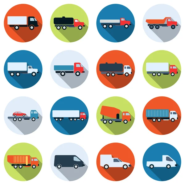 Truck and special purpose car vector icons — Stock Vector