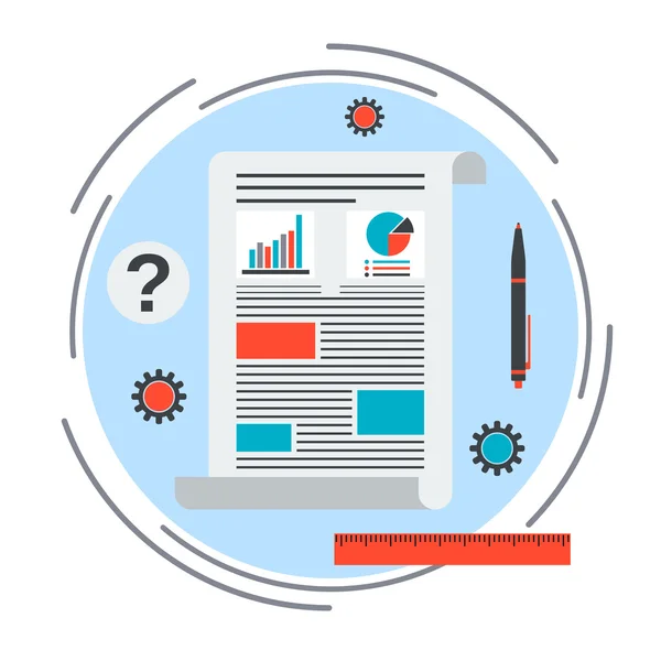 Diagramma aziendale, analisi finanziaria, concetto di vettore di report di marketing — Vettoriale Stock