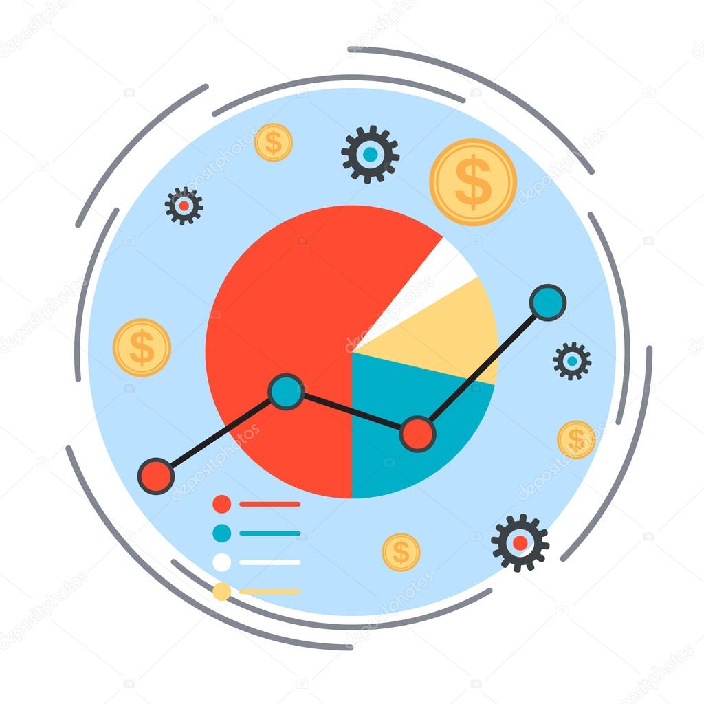 Business chart, financial statistics, market analysis concept