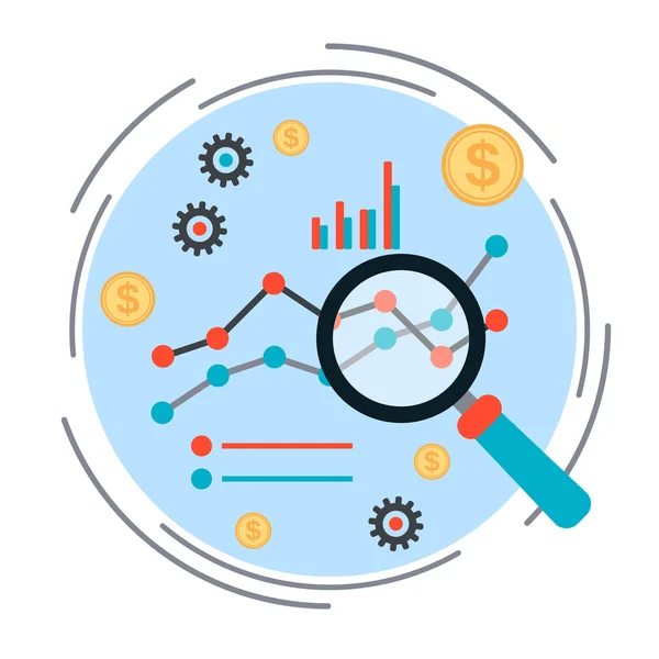 Diagrama empresarial, estadísticas financieras, concepto de análisis de mercado — Archivo Imágenes Vectoriales