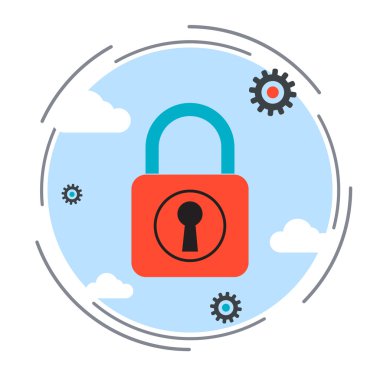 Asma kilit düz tasarım stil vektör simgesi