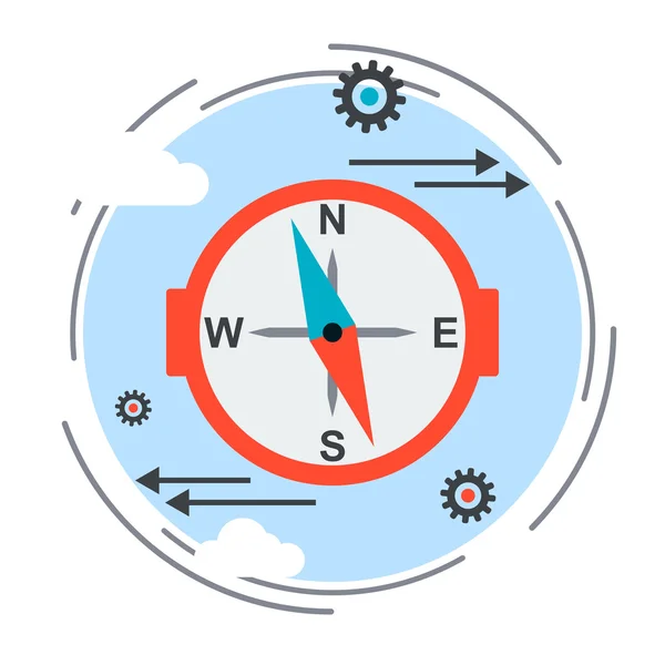 Kompas teken, gids pictogram, richting, strategie choice vectorillustratie concept — Stockvector