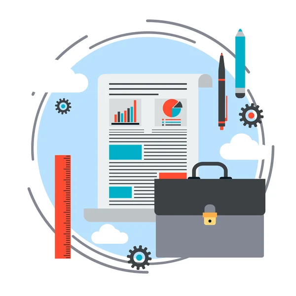 Portfólio, plano de negócios, relatório, conceito de vetor de projeto de negócios —  Vetores de Stock