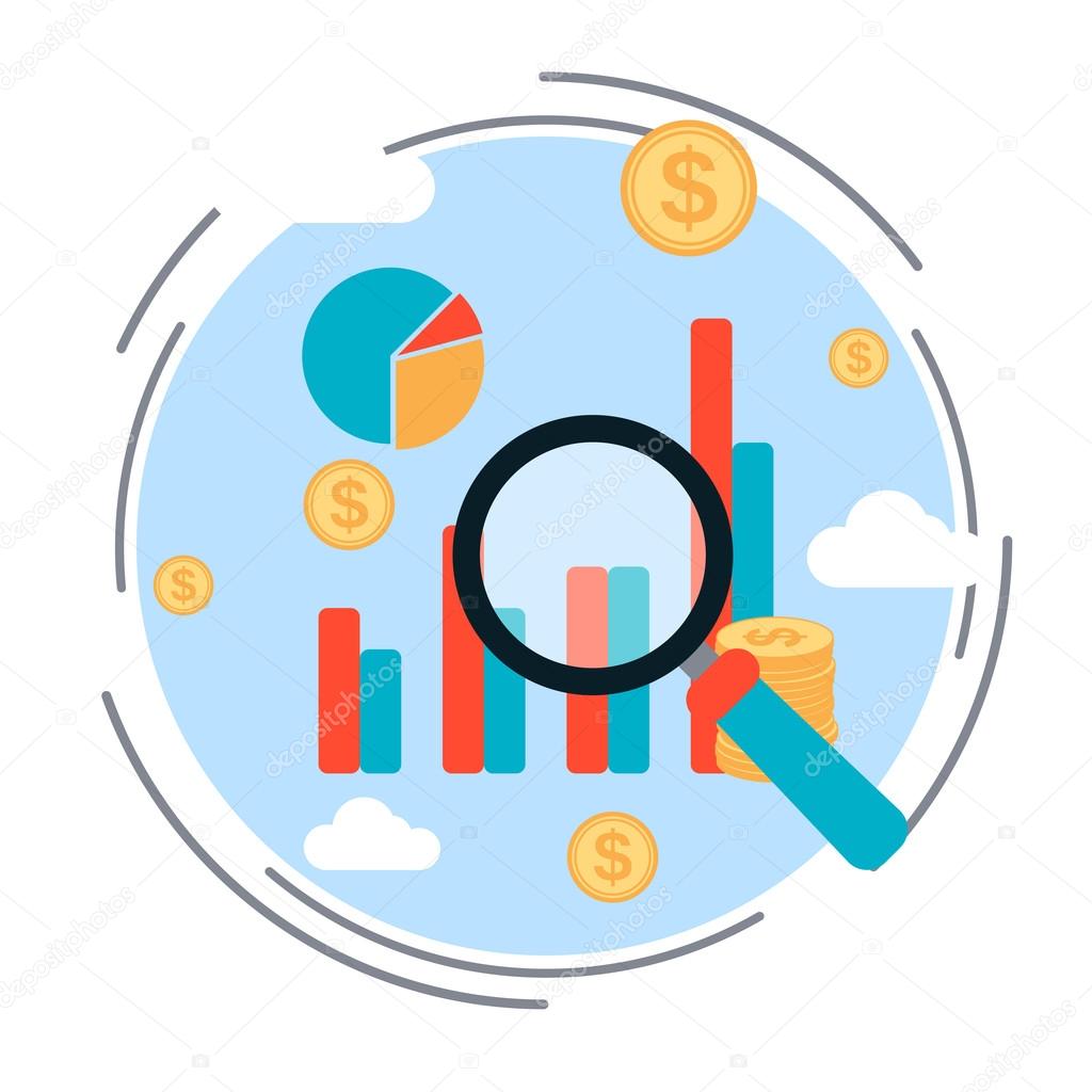 Business chart, financial statistics, market analysis, profit increase concept