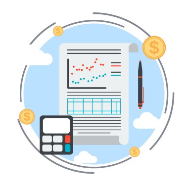 Business plan, management, financial report vector concept