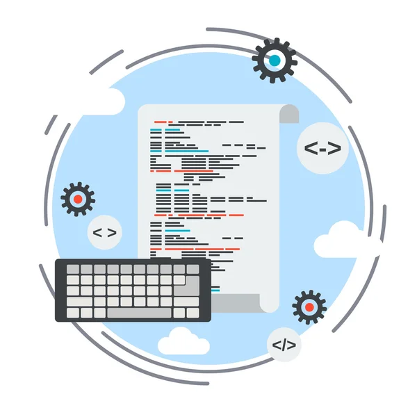 Codage de programme, développement d'application, processus SEO, concept vectoriel d'optimisation d'algorithme — Image vectorielle